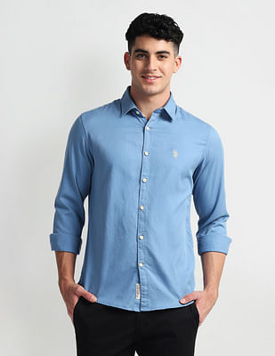 U S Polo Assn Denim Co Slim Fit Chambray Shirt