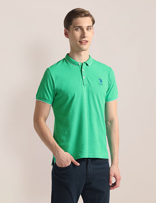 U S Polo Assn Tipped Collar Solid Polo Shirt