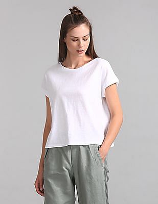 Buy Gap Women Women White Short Sleeve Slub T Shirt Nnnow