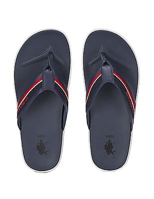 U S Polo Assn Men Striped V-Strap Tint 2.0 Sandals