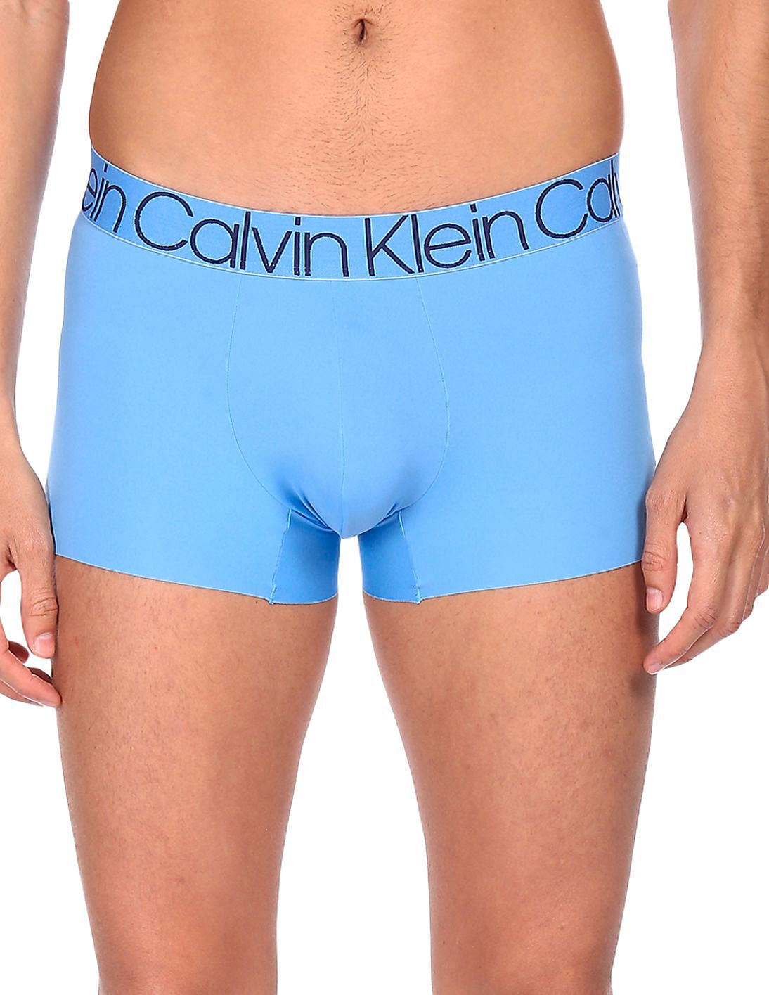 Buy Calvin Klein Underwear Men Aqua Mid Rise Solid Trunks