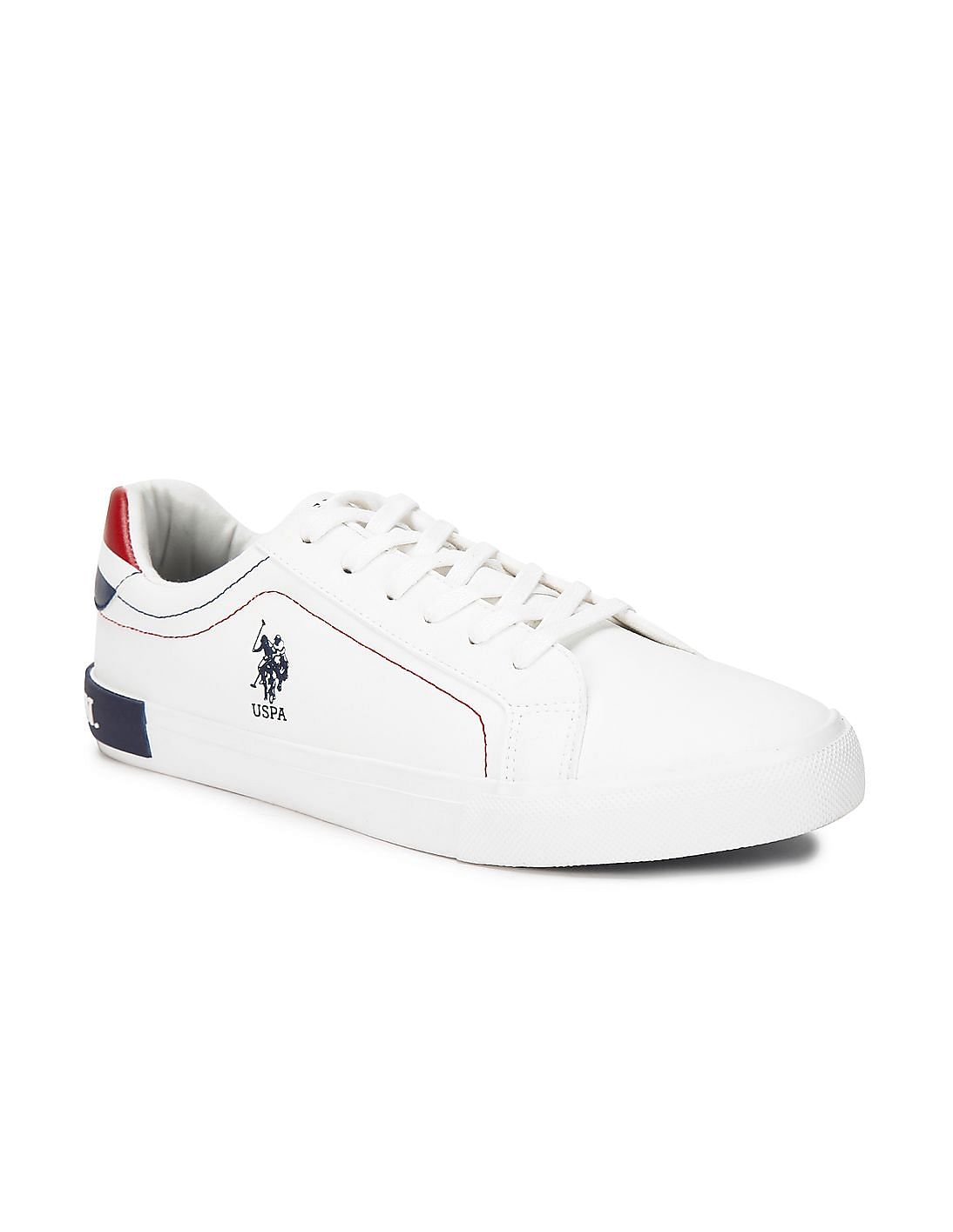 Buy U.S. Polo Assn. Men White Round Toe Lace Up Rojas Sneakers - NNNOW.com