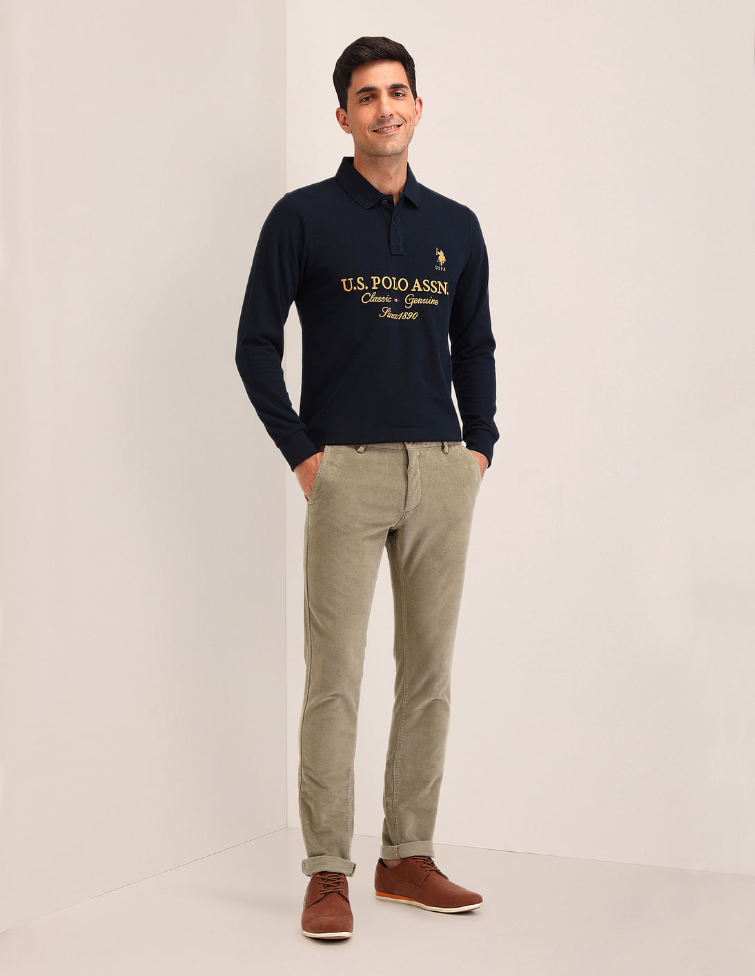 【COLOR iN ID】Denver cotton pants Buy U.S. Polo Assn. Solid Denver Slim Fit Casual Trousers