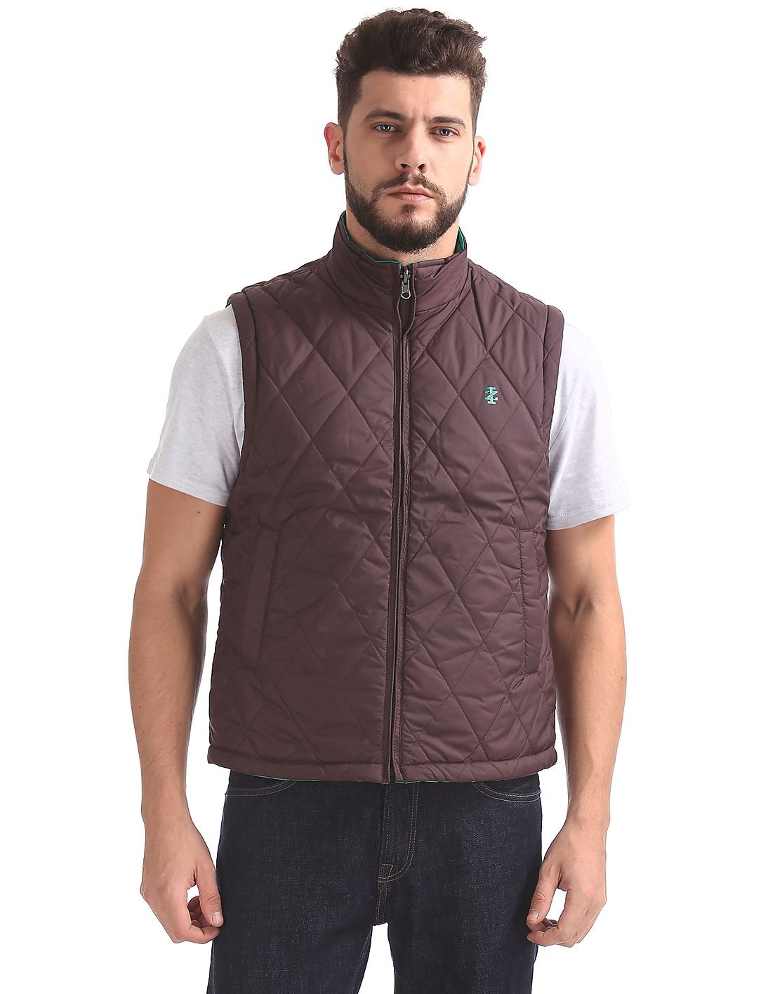Buy Men Quilted Reversible Gilet Jacket online at