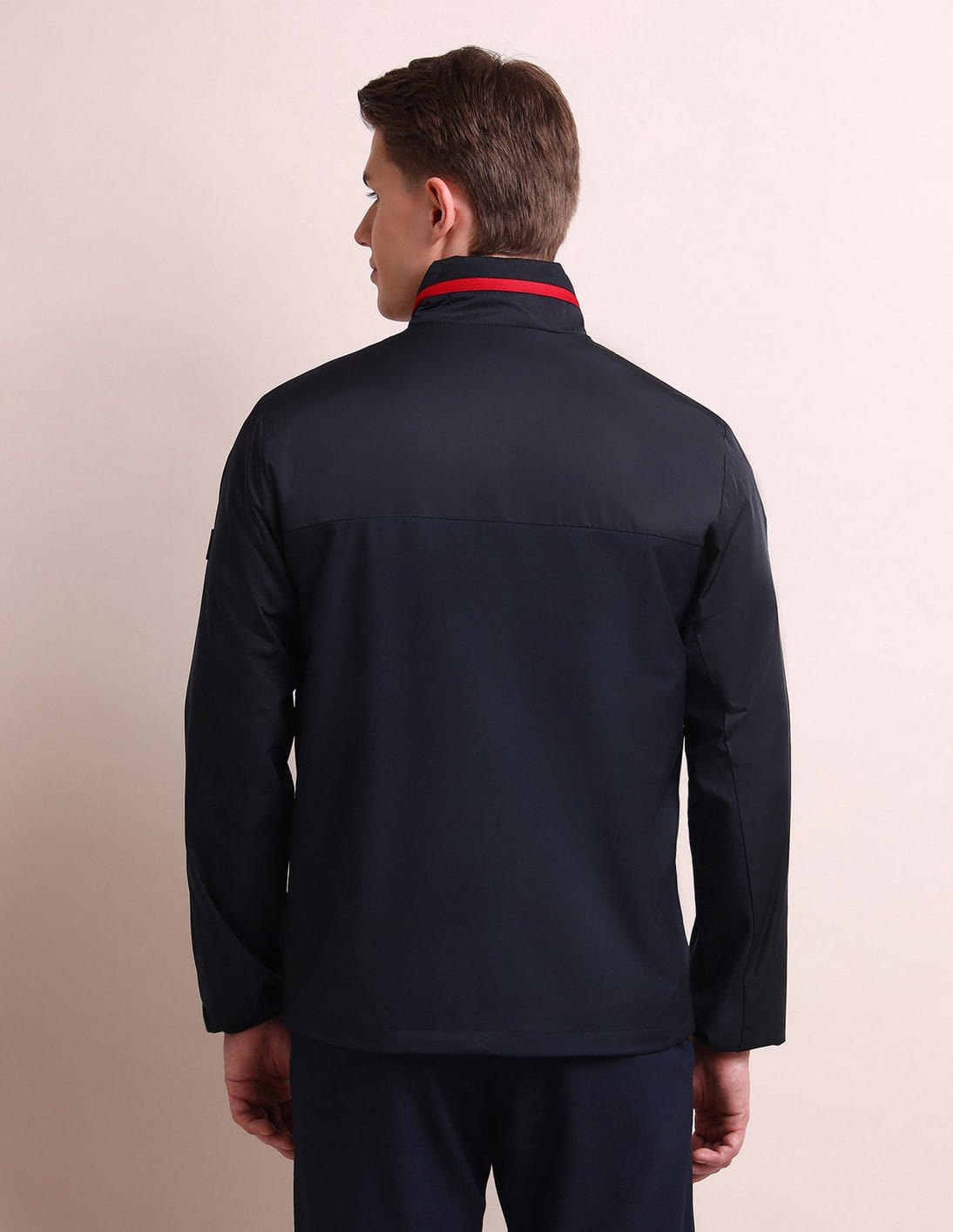 ジャケット・アウター SQUEEZED DESIGN WIND SHIRT DARK NAVY Buy Dollar Men's Polyester Solid Windcheater Jacket With Zipper