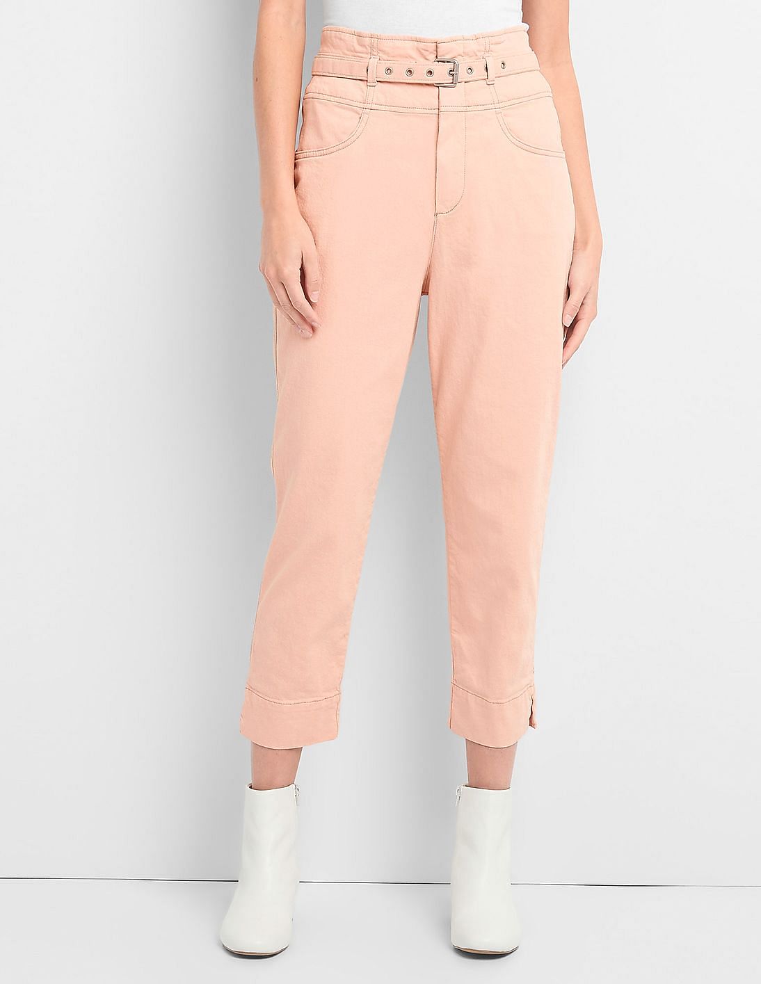 Buy GAP Women Pink High Rise Belted Chinos - NNNOW.com