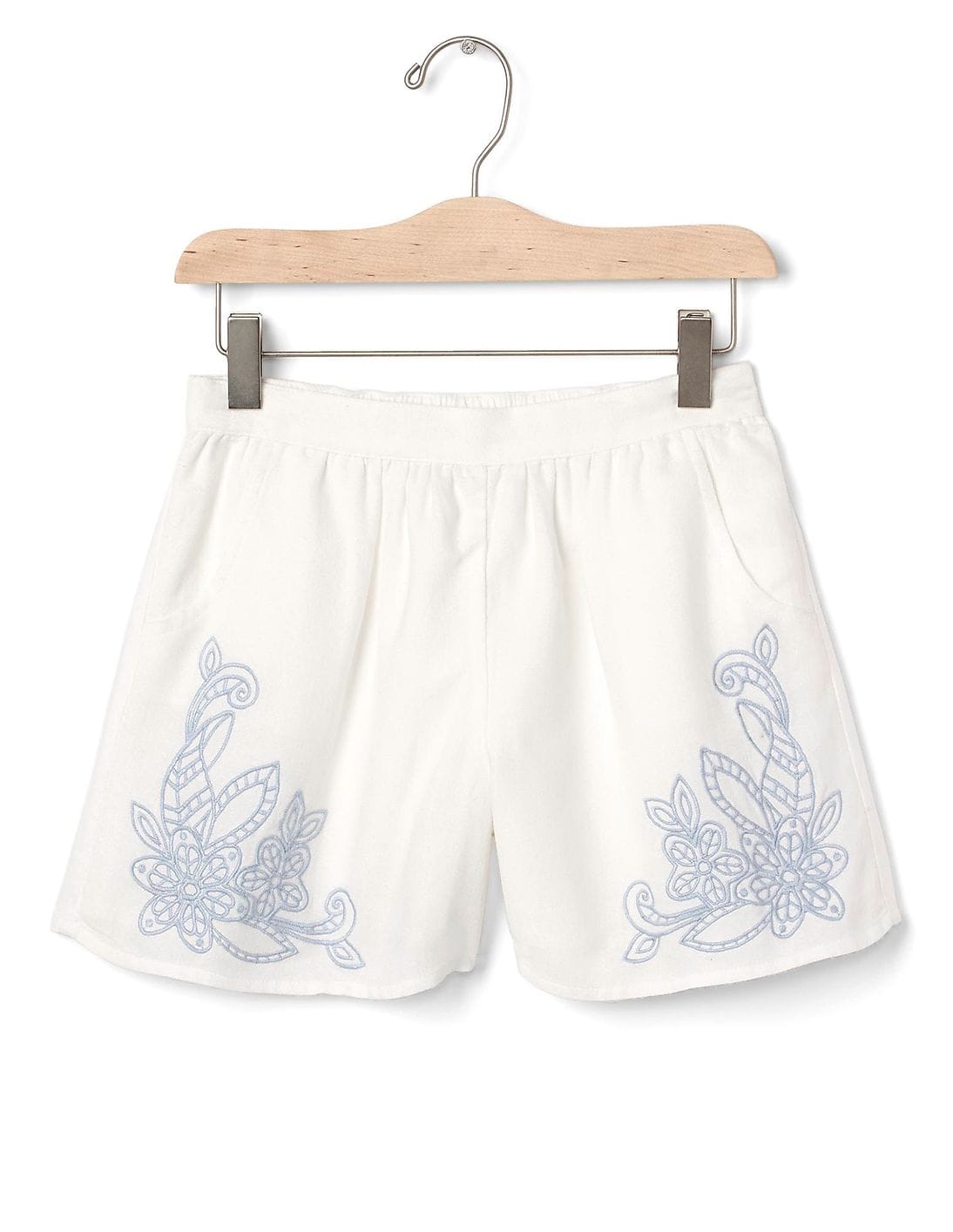 girls white bermuda shorts