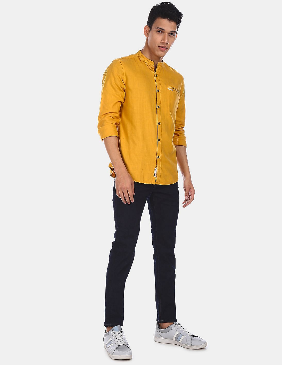 mustard yellow shirt mens