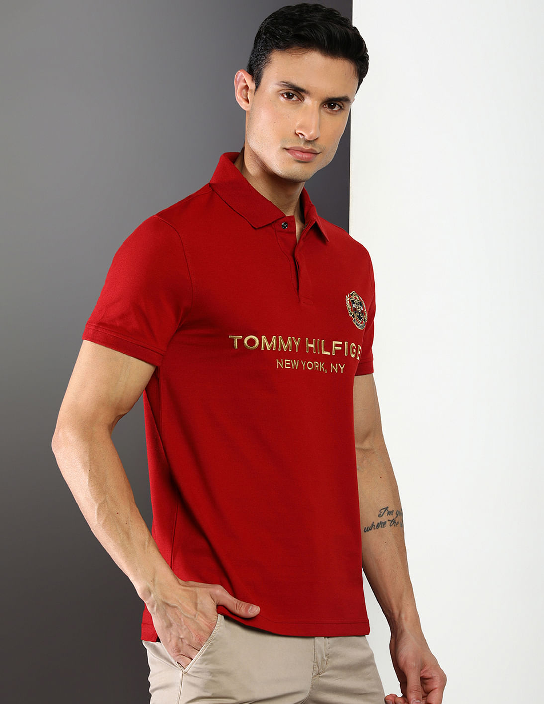 Slim Tommy Logo Shirt Crest Fit Buy Hilfiger Polo