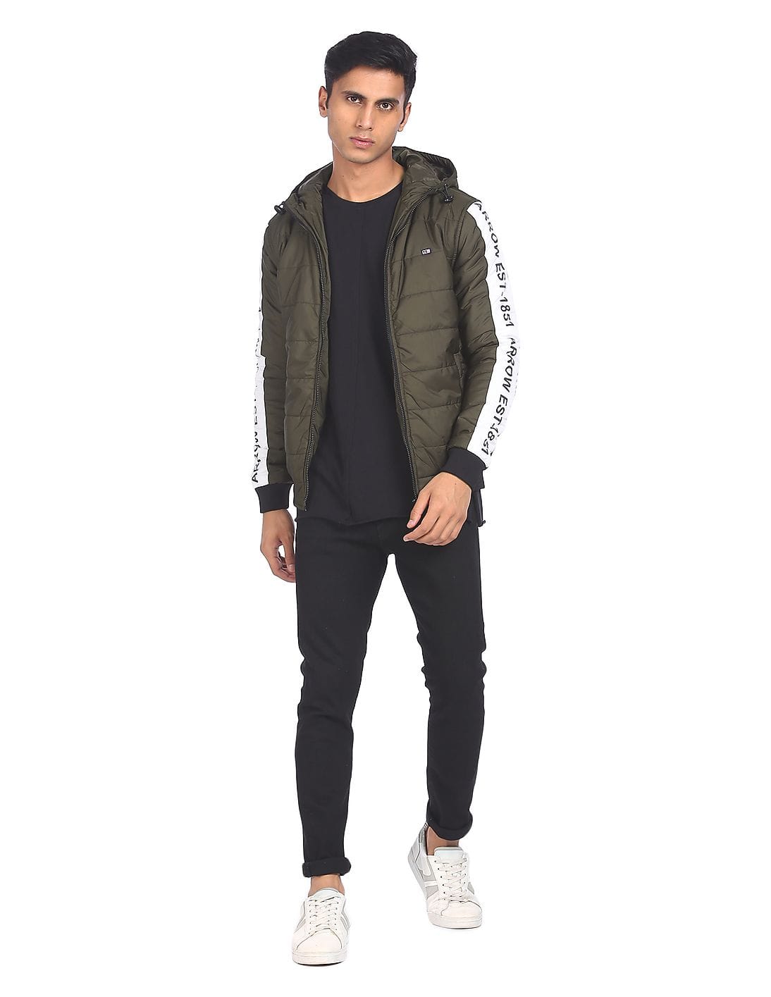 Buy Arrow Long Sleeve Brand Tape Hooded Jacket - NNNOW.com