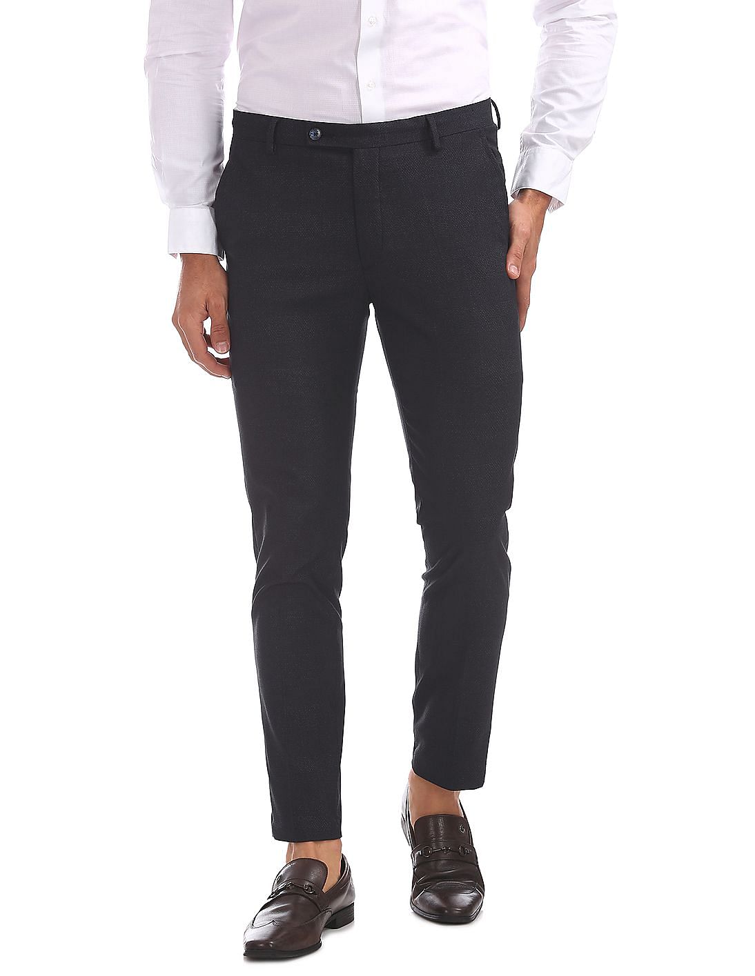 Buy Men Super Slim Fit Patterned Trousers online at NNNOW.com