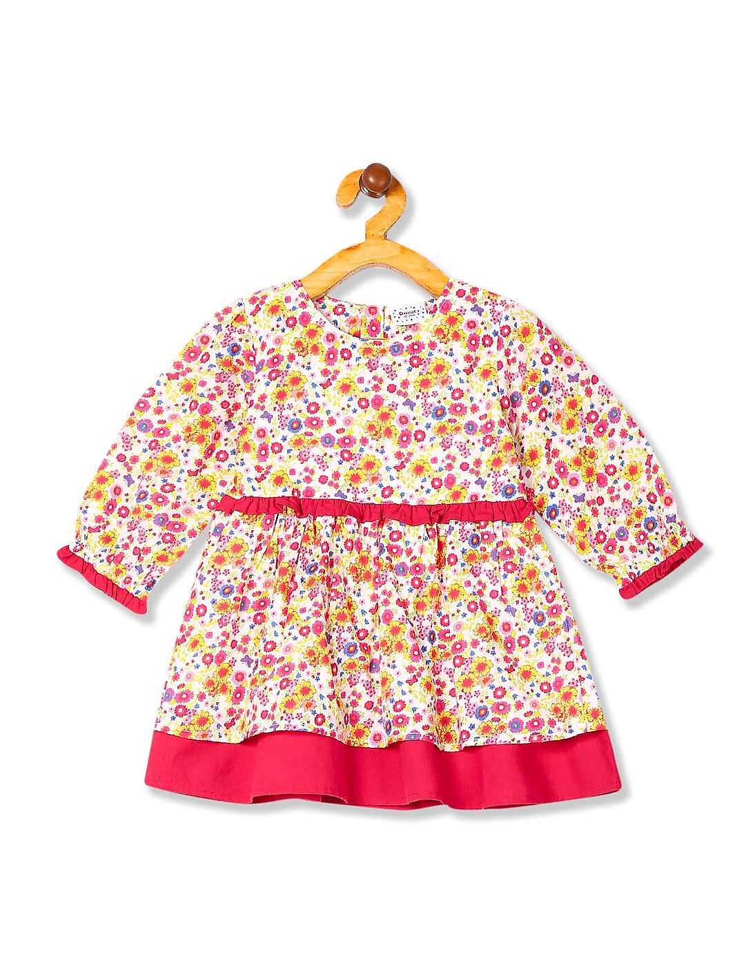 Buy Donuts Girls Floral Print Fit And Flare Dress - NNNOW.com