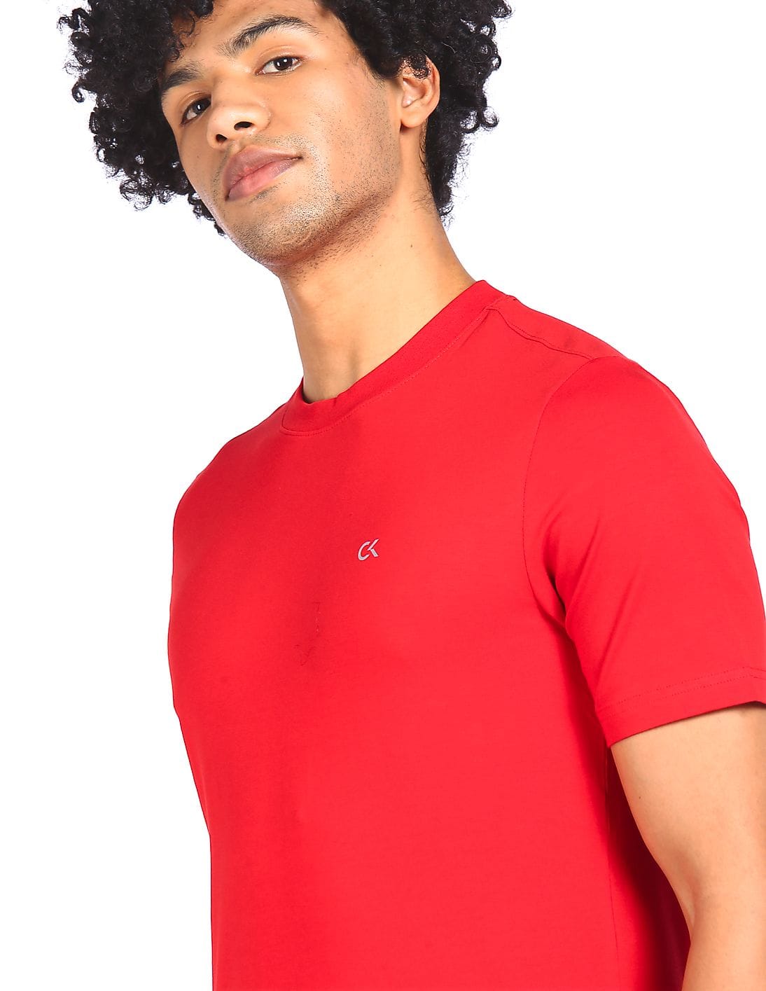 Buy Calvin Klein Men Red Crew Neck Brand Logo T-Shirt - NNNOW.com