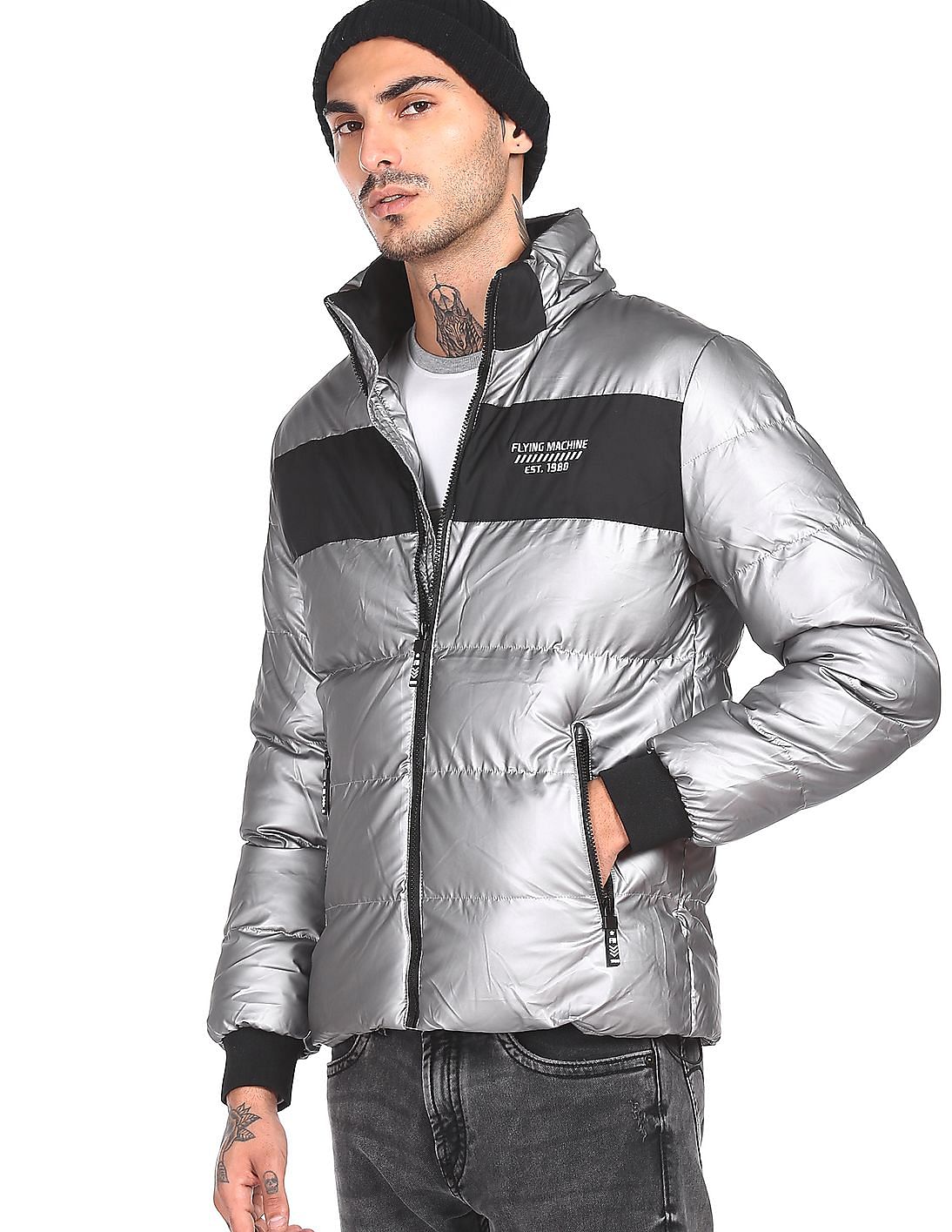 Flying machine charcoal grey on sale jacket