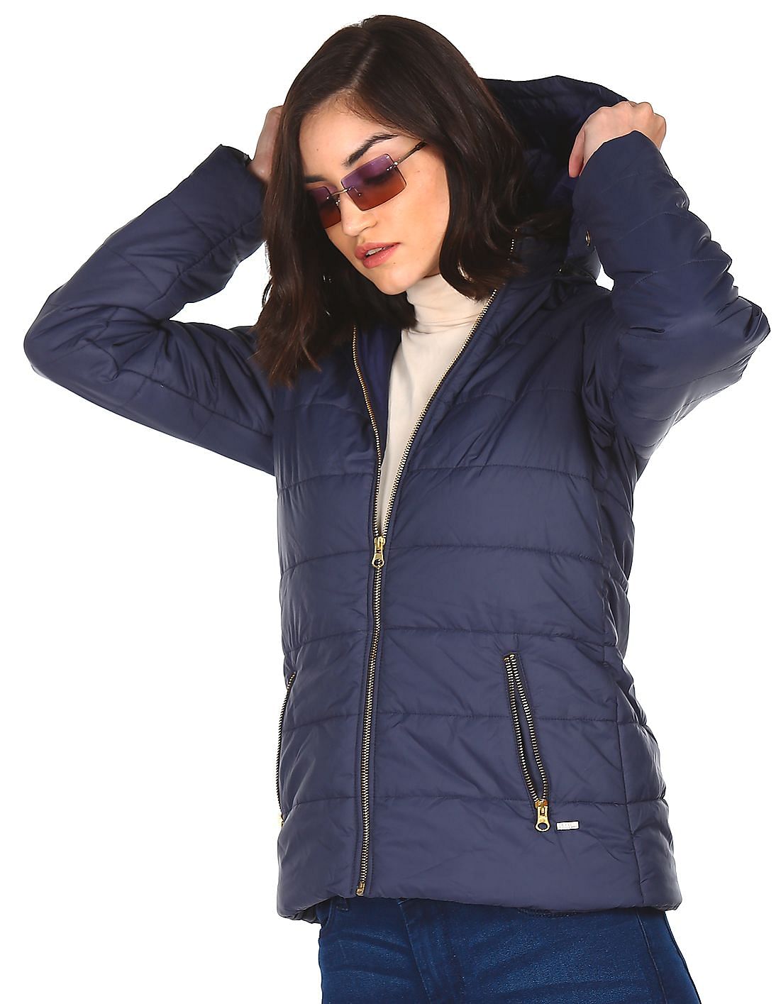 Buy Flying Machine Women Detachable Hood Quilted Jacket - NNNOW.com