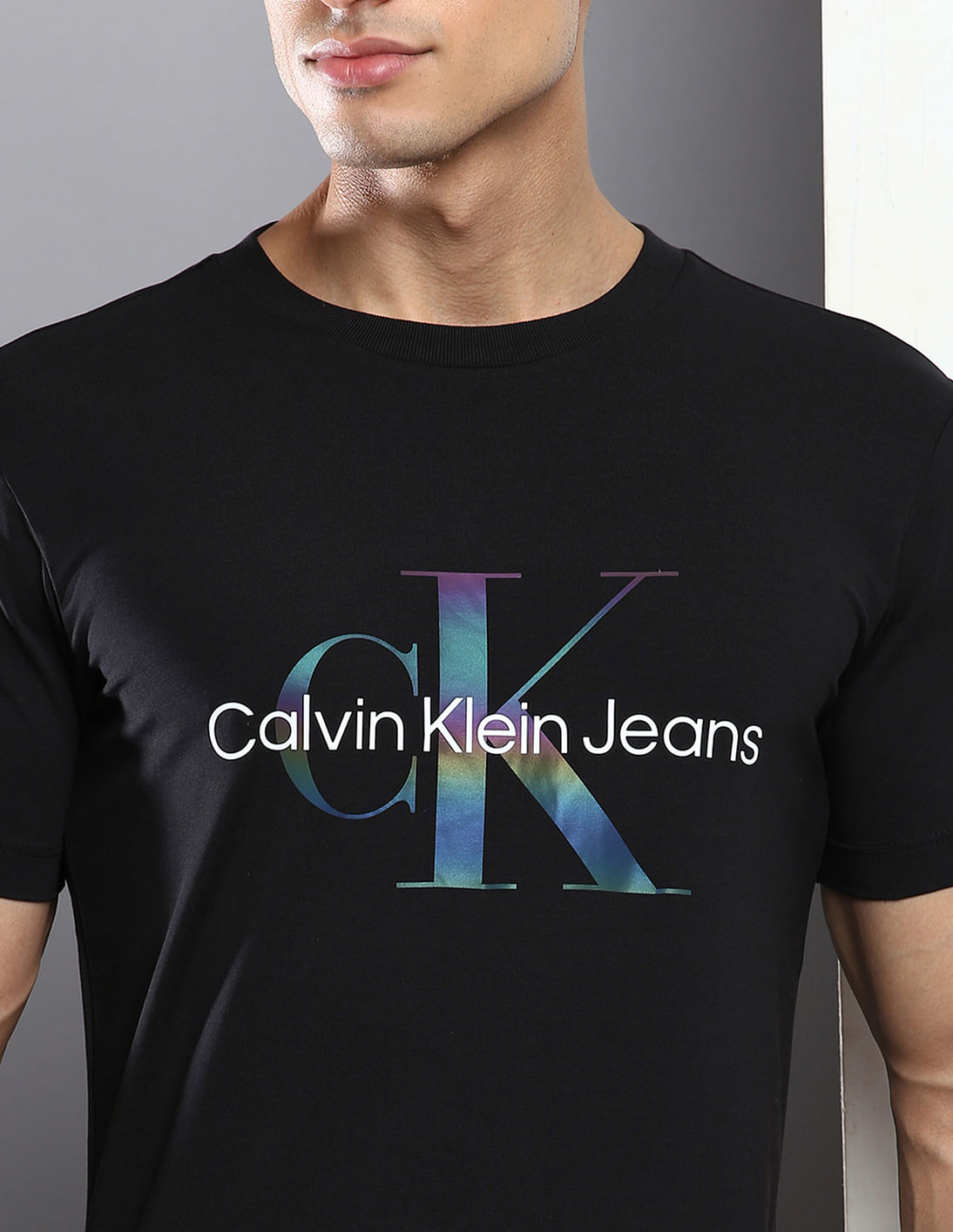 Calvin Klein Jeans Men's Garment-Dyed Monogrammed T-Shirt - Tofu