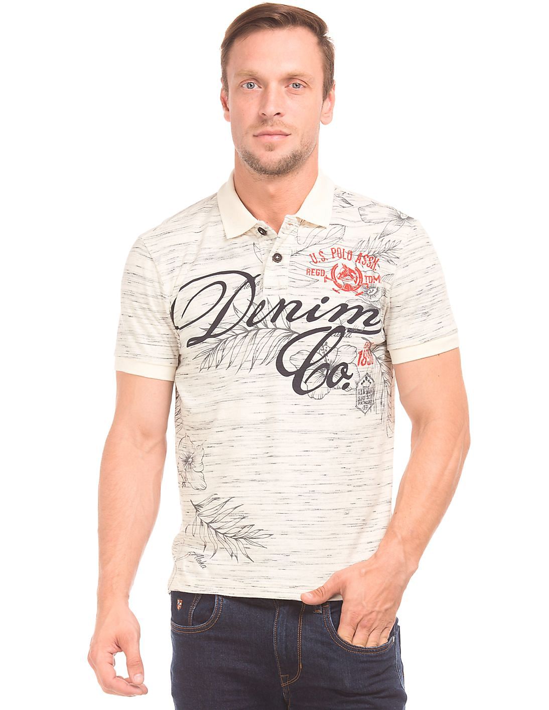 Buy U.S. Polo Assn. Denim Co. Printed Muscle Fit Polo Shirt - NNNOW.com