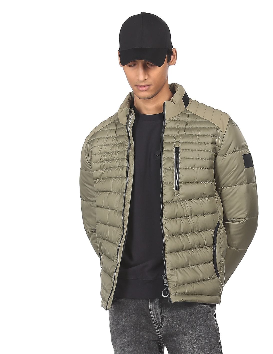 Buy Calvin Klein Men Olive High Neck 