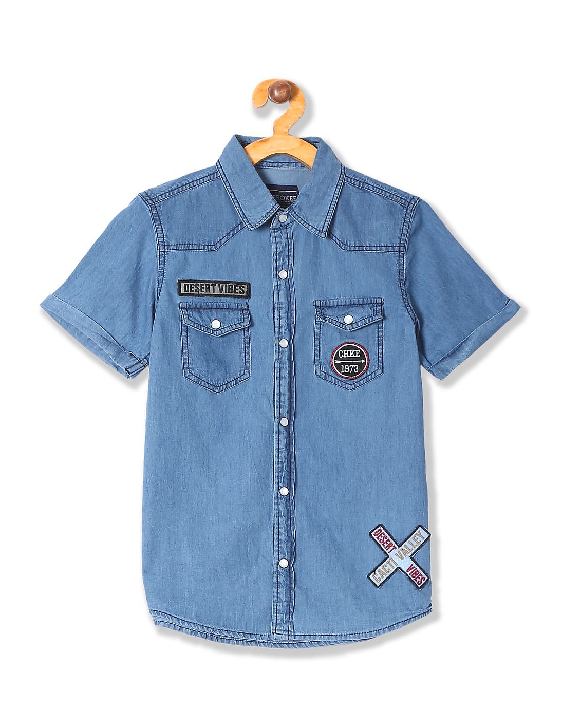 boys short sleeve denim shirt