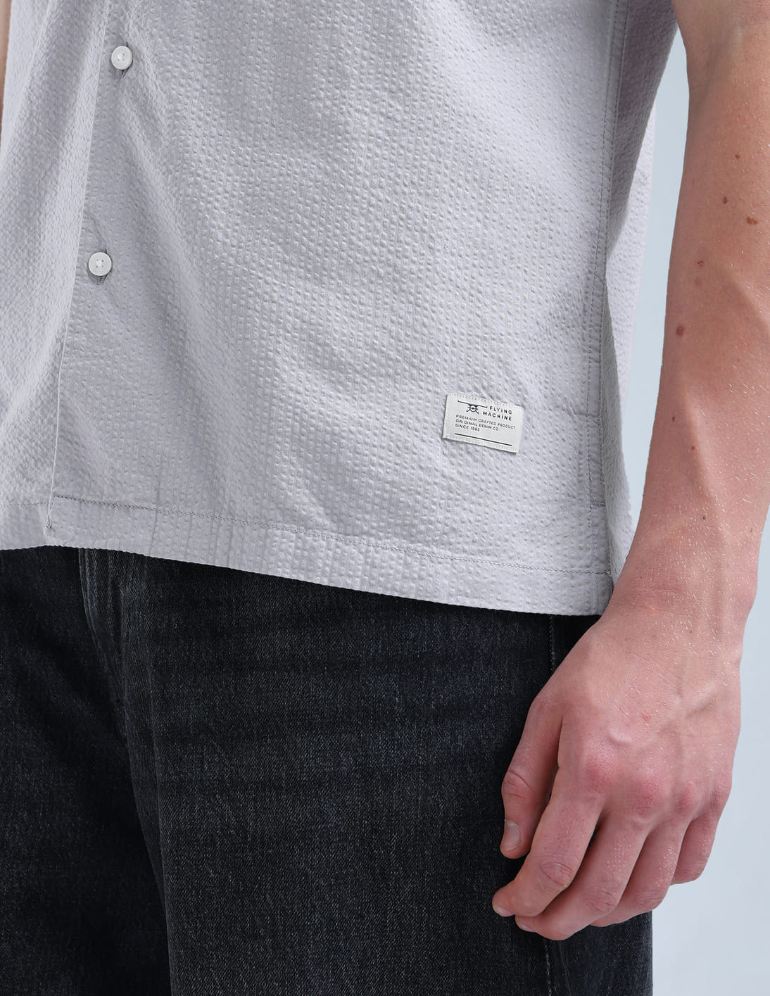 Buy Flying Machine Textured Seersucker Original Shirt - NNNOW.com