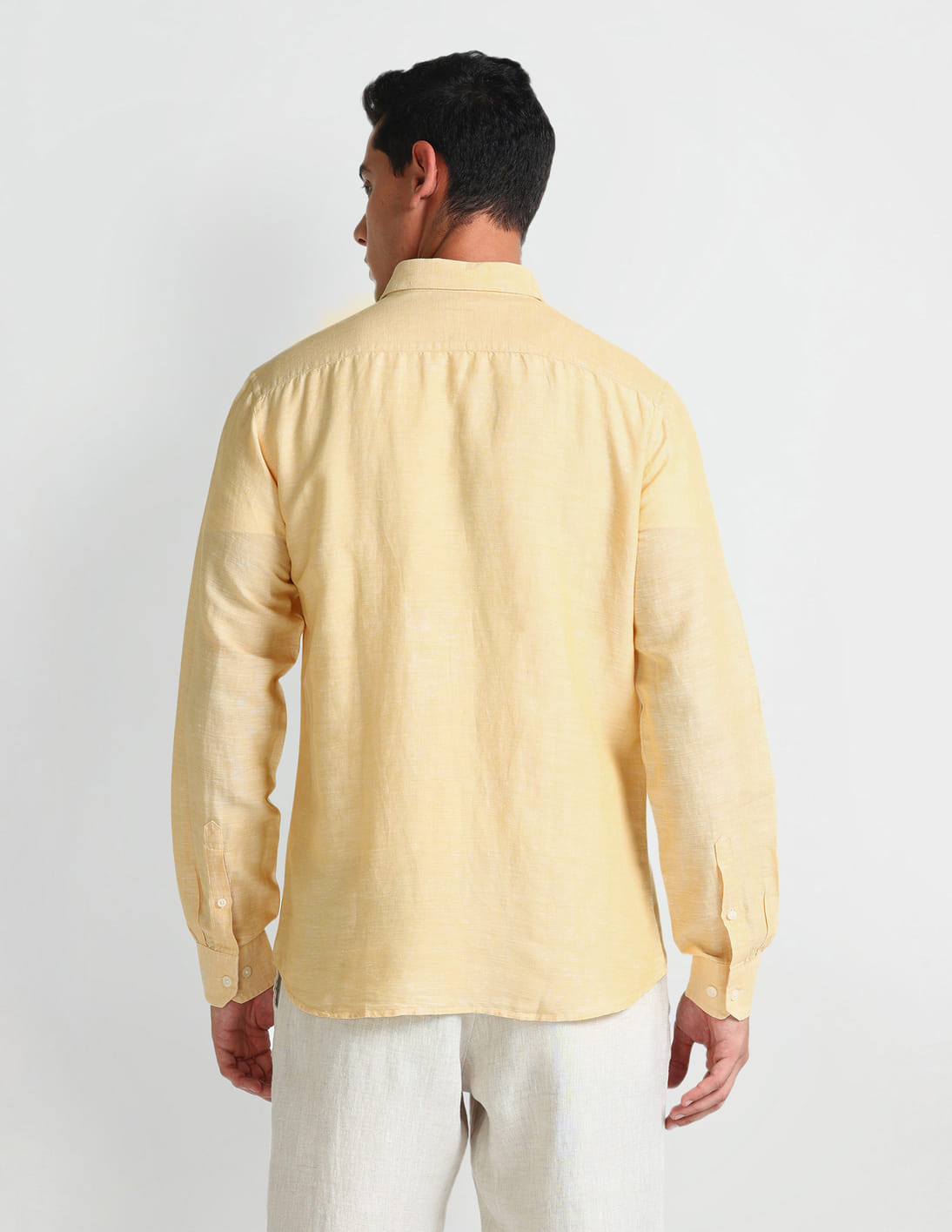 Buy Arrow Sports Point Collar Linen Shirt - NNNOW.com 