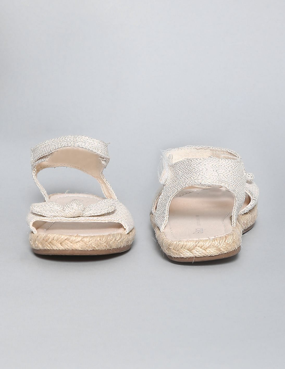 Buy GAP Girls Beige Strappy Bow Jute Sandals - NNNOW.com