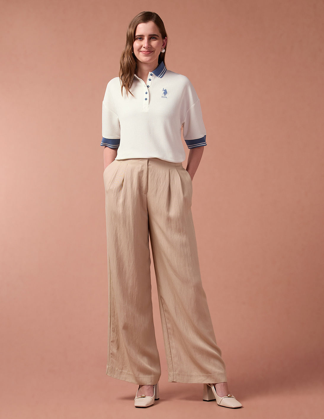 UNUSED [ US2434 (Knit Polo) ] BEIGE | ロイド・エフダブリュー