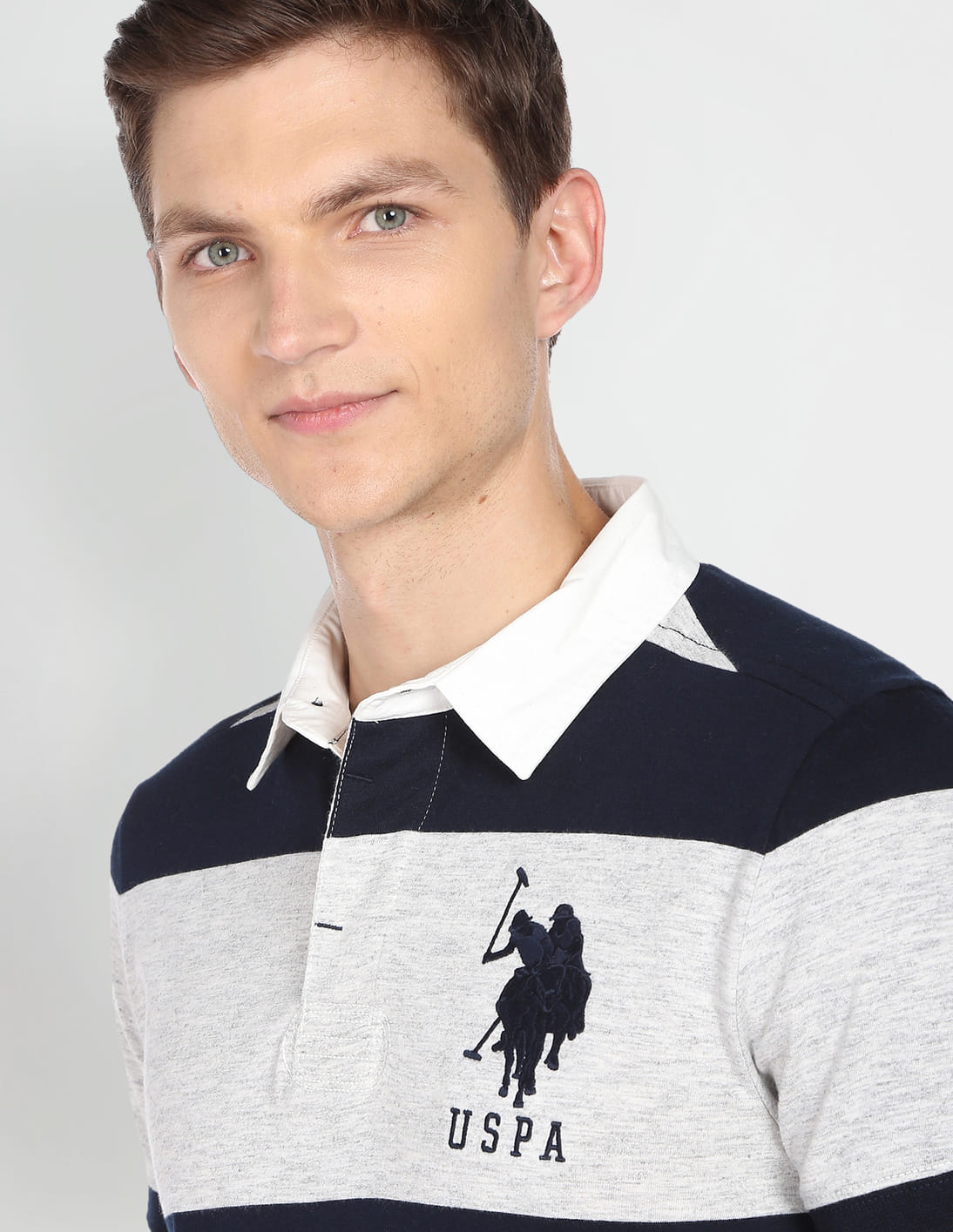 Buy U.S. Polo Assn. Denim Co. Men Navy And Grey Horizontal Stripe