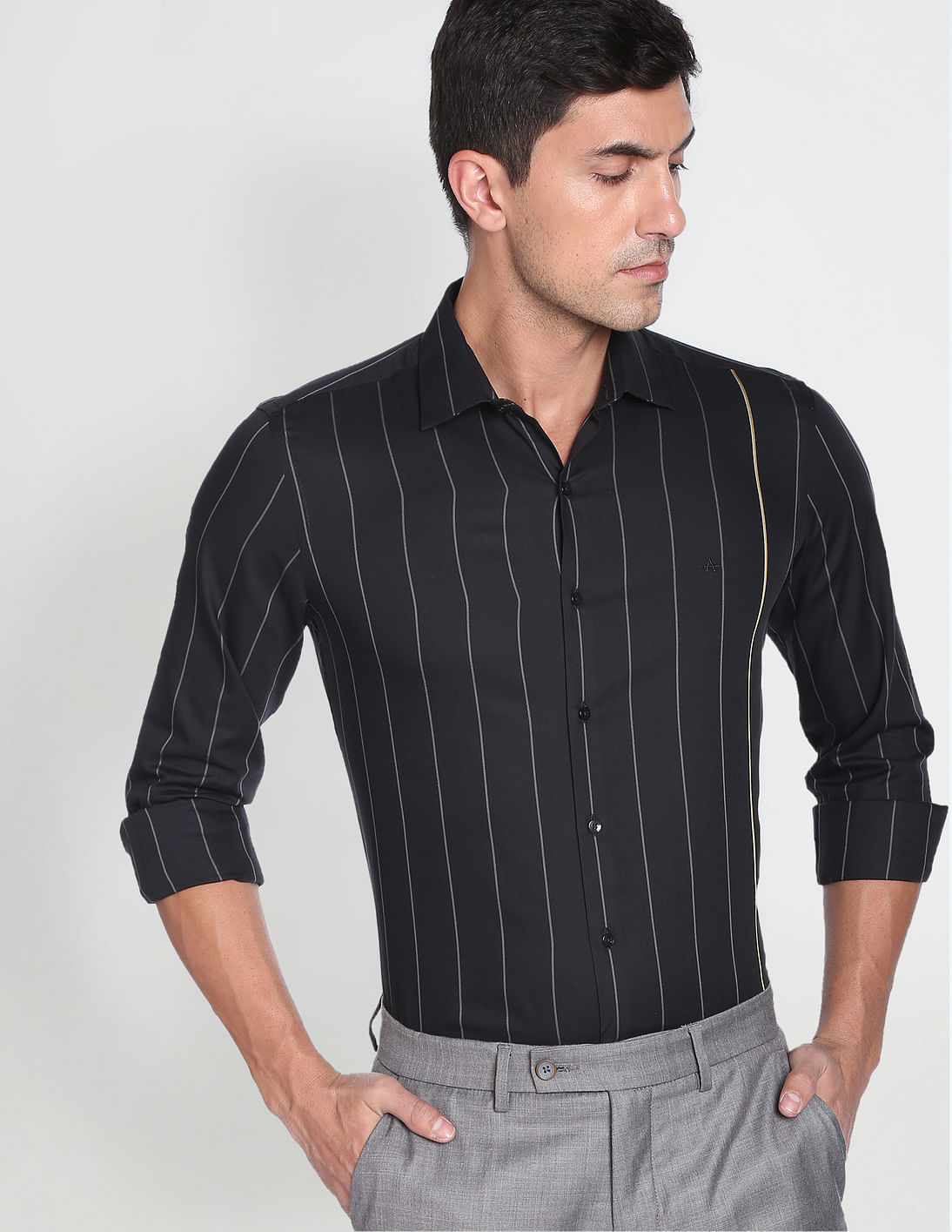Buy Arrow Vertical Stripe Twill Shirt - NNNOW.com