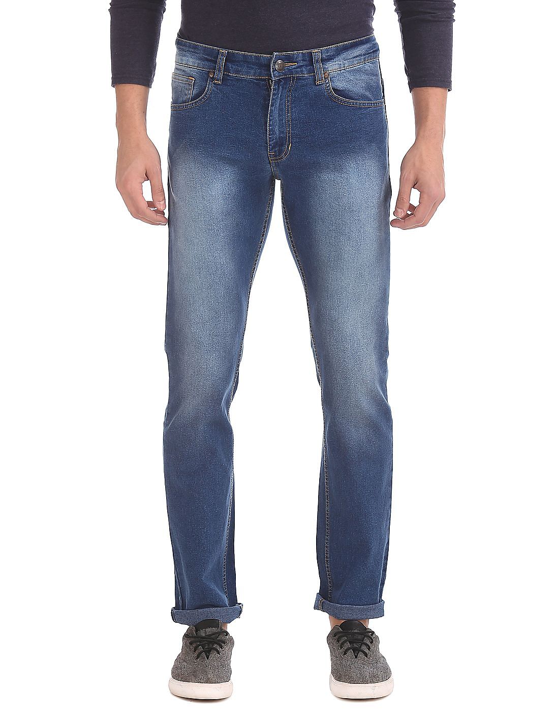 Buy Newport Exclusive Men Slim Fit Stone Wash Jeans - NNNOW.com