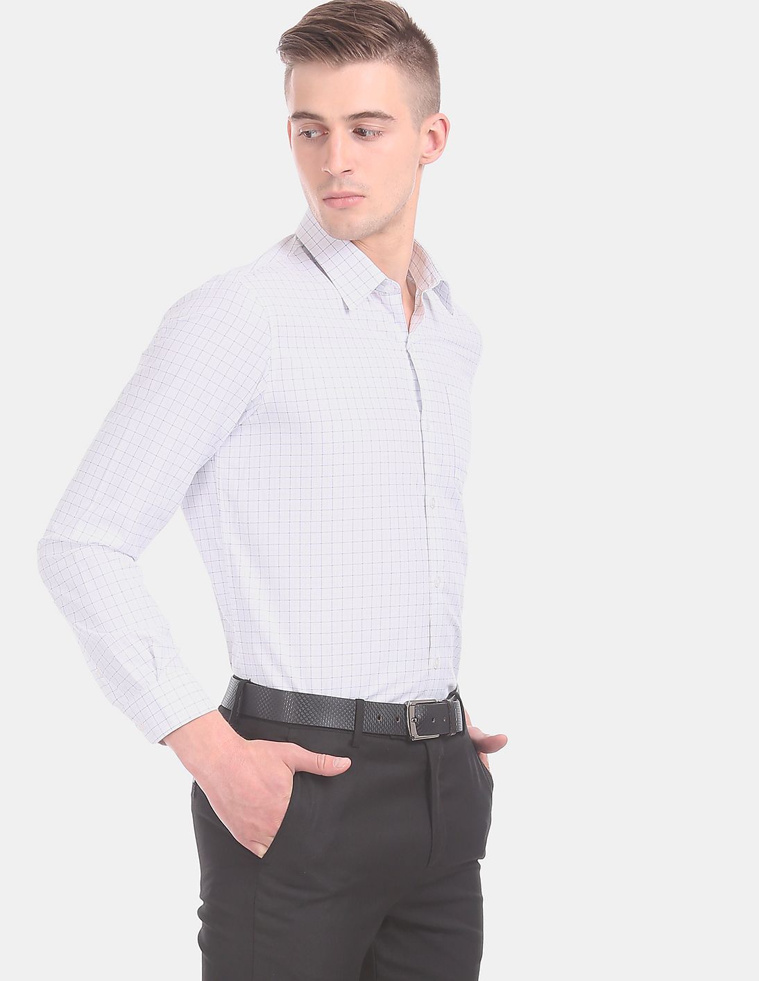 white slim fit formal shirt