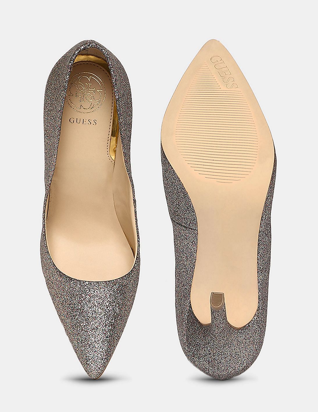 Buy GUESS Women Gold Blixee Shimmer Pumps NNNOW