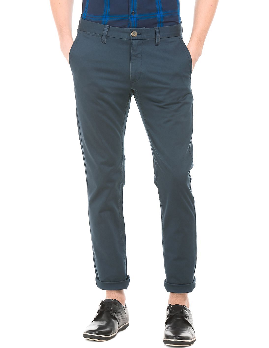 Buy U.S. Polo Assn. Textured Slim Fit Trousers - NNNOW.com