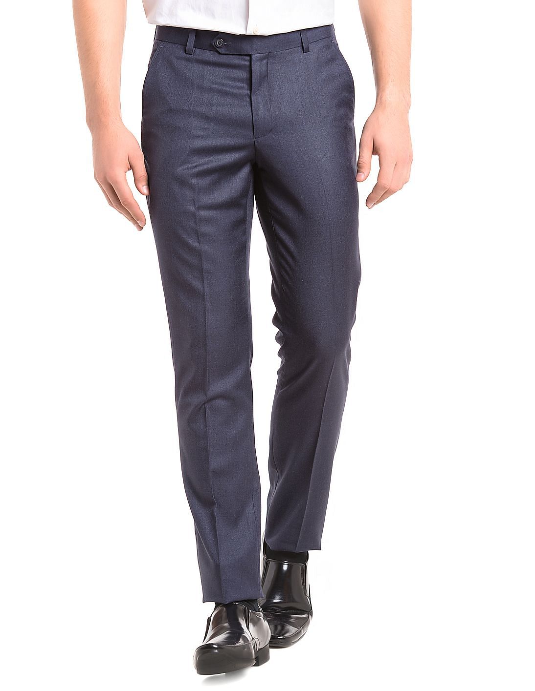 Buy True Blue Men Mid Rise Slim Fit Trousers - NNNOW.com