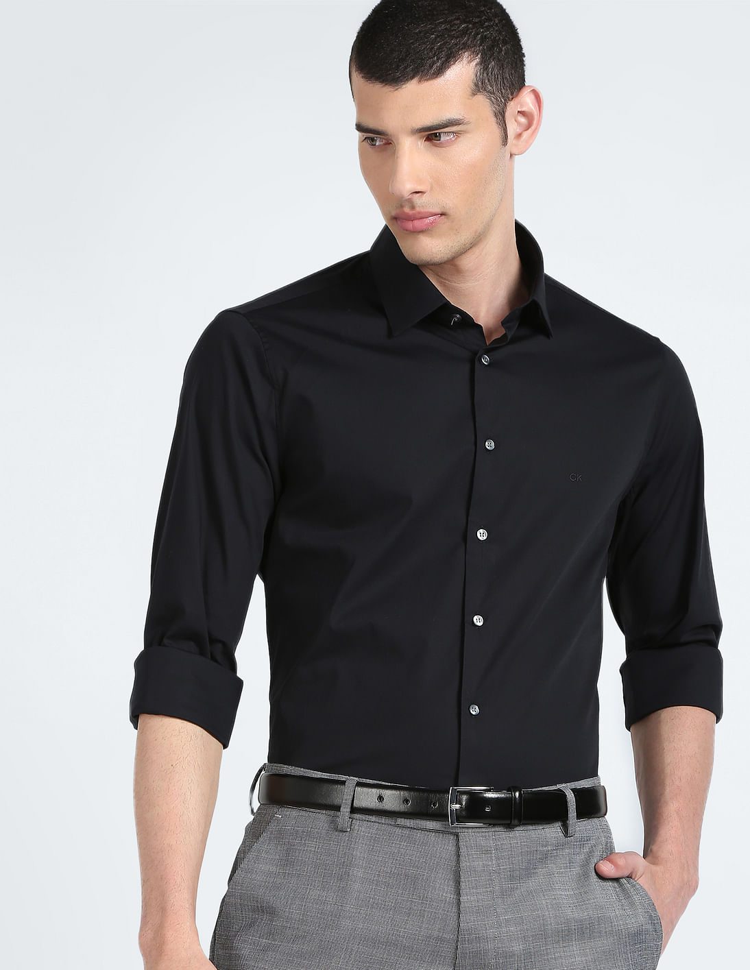 Buy Calvin Klein Poplin Stretch Slim Fit Shirt - NNNOW.com