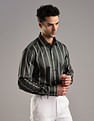 Tommy Hilfiger Striped Regular Fit Plain Woven Shirt