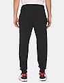 Aeropostale Men Black Drawstring Waist Solid Cotton Joggers