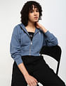 Calvin Klein Jeans Cropped Zip Through Sweatshirt