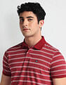 Arrow Sports Horizontal Stripe Cotton Polo Shirt