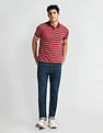 Arrow Sports Horizontal Stripe Cotton Polo Shirt