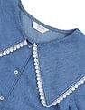U.S. Polo Assn. Kids Girls Cape Collar Chambray Top