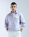 Flying Machine High Neck Solid Sweatshirt