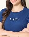 U.S. Polo Assn. Women Regular Fit Brand Printed T-Shirt