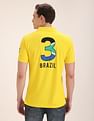 U.S. Polo Assn. Brazil Flag Appliqued Pique Polo Shirt