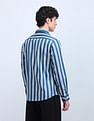 Flying Machine Vertical Striped Satin Shirt