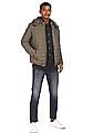 Flying Machine Detachable Hood Quilted Jacket