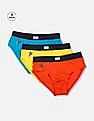 USPA Innerwear Boys Solid Cotton Spandex IKBA Briefs - Pack Of 3