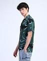 Flying Machine Abstract Print Viscose Shirt