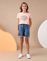 U.S. Polo Assn. Kids Girls Stud Detailed Relaxed Fit T-Shirt