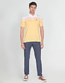 Arrow Sports Jacquard Colour Block Polo Shirt